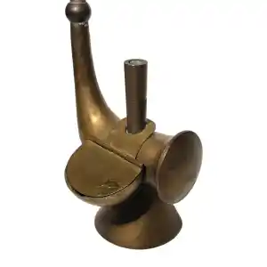 Late Qing Chinese Brass Water-Tobacco Pipe, c. 1880–1900 - Image 2
