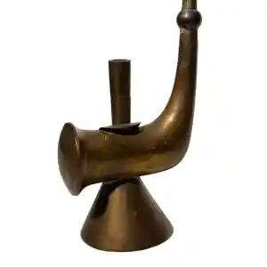 Late Qing Chinese Brass Water-Tobacco Pipe, c. 1880–1900 - Image 3