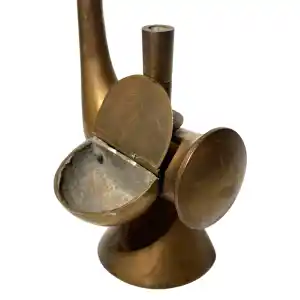 Late Qing Chinese Brass Water-Tobacco Pipe, c. 1880–1900 - Image 5