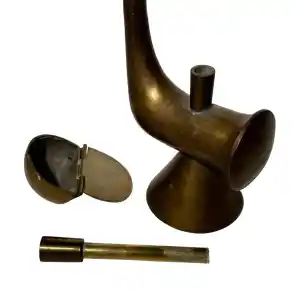 Late Qing Chinese Brass Water-Tobacco Pipe, c. 1880–1900 - Image 6
