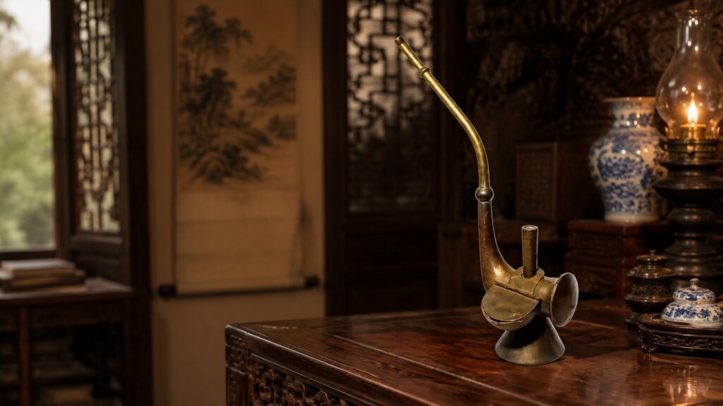 qing brass pipe 19th century