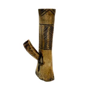 Antique Native American Bone Smoking Pipe – Hand Carved Primitive Pipe