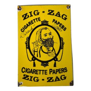 1930s Zig-Zag Cigarette Papers Porcelain Sign Hand-Painted | Signed by Cheech & Chong