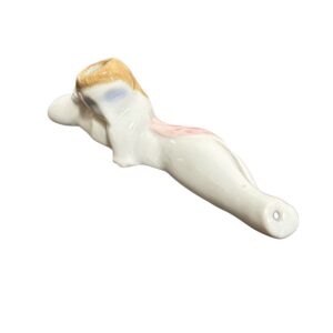 Vintage 1950s Hawaiian Porcelain Reclining Woman Pipe – Hand-Painted