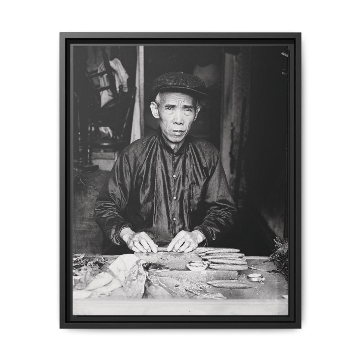 Lee Ying, Chinese Cigar Maker – Historic 1920 Photograph | Antique Canvas Art