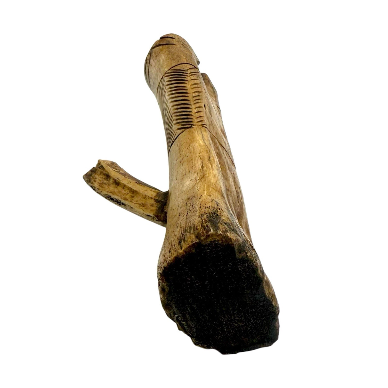 Antique Hand-Carved Bone Smoking Pipe, Native American Attributed - Image 2