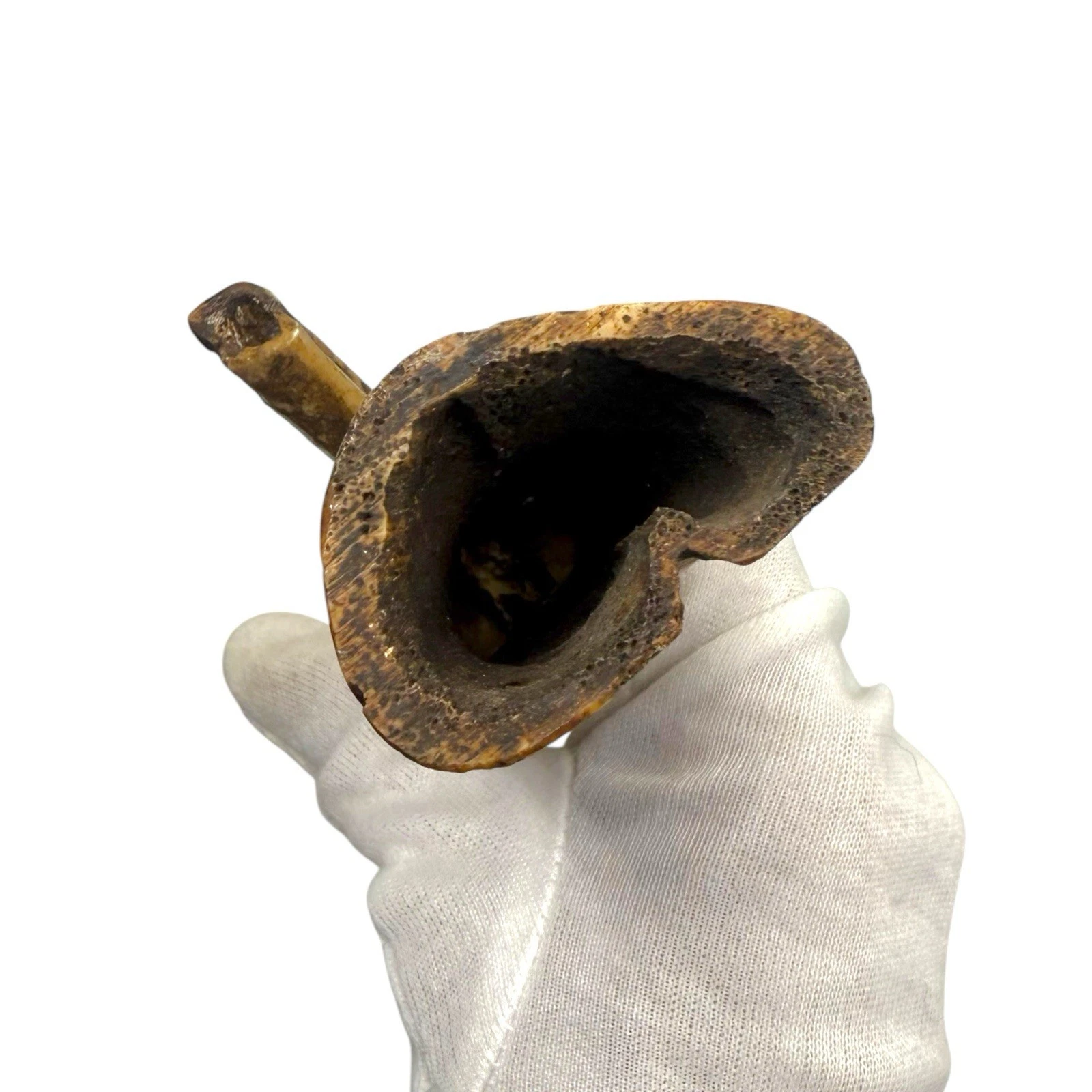Antique Hand-Carved Bone Smoking Pipe, Native American Attributed - Image 4