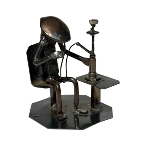 figural hookah metal sculpture folk art