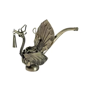 Vintage Peacock Figural Ornate Metal Tibetan Smoking Pipe