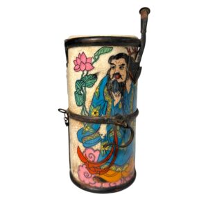 Late Qing Polychrome Porcelain Water Pipe with Zhongli Quan